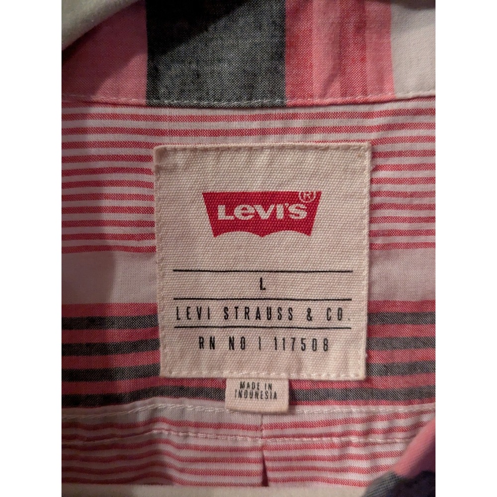 Levi's Men's SS‎ Striped Button Up Casual Shirt Size L #26872
